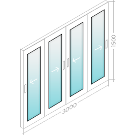 Алюминиевые окна NewTec для прямой лоджии